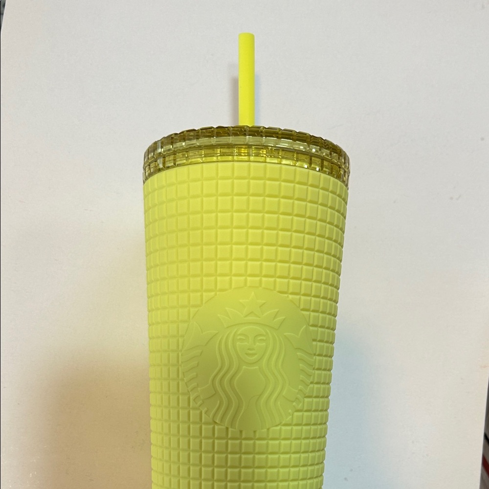 Starbucks Textured Lemon Tumbler with Straw
